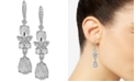Givenchy Silver-Tone Crystal Double Drop Earrings 